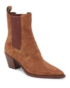 Dolce Vita Women's Shadie Pointed Toe Chelsea Boot Brown Chelsea Boots, Chelsea Boot, Leather Fabric, Brown Suede, Chelsea Boots, Block Heels, Chelsea, In Store, Pick Up