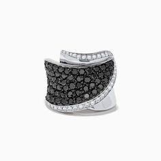 Effy 14K White Gold Black and White Diamond Ring White Diamond Ring, Effy Jewelry, Jewelry Stand, White Stone, White Diamond, Black Diamond, Gold Black, Round Diamonds, Gold Metal