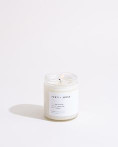 Fern + Moss Minimalist Candle - Liza Pruitt Camphor Essential Oil, Minimalist Candle, Brooklyn Candle Studio, Soya Mumu, Minimalist Candles, Candle Studio, Candle Safety, Patchouli Essential Oil, Clear Glass Jars