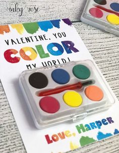 there are two different colors of paint in the box and one is for valentine's day