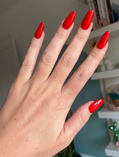 Lipstick Bright Red Nails - Custom Handmade Gel Fake Nails Bright Red Acrylic Nails, Gel Fake Nails, Press On Nail Kit, Stephen Sanchez, Bright Red Nails, Fake Nails Long, Nail Shimmer, Short Acrylic, Nails Glitter