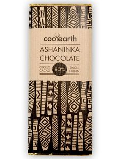 the chocolate bar is made with dark chocolate and has an intricate design on it's wrapper