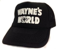 Waynes world Trucker Hat Mesh Hat vintage snapback hat adjustable unworn Vintage style trucker hat This is a Trucker hat mesh hat, it has an adjustable snapback so it fits most people 100% Polyester Front 100% Nylon Mesh Back 5-panel cap Seamless Foam Front Panel with Lining 8 Rows Stitching on Visor Matching Fabric Under visor Adjustable Plastic Snap Trucker Hats Men, Trendy Trucker Hats, Waynes World, Halloween Costume Hats, Waynes World Hat, Wayne's World, Snap Back Hat, Vintage Trucker Hats, Funny Hats