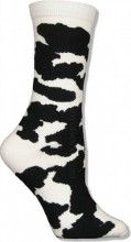 a pair of socks with black and white animal print