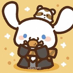 a drawing of an animal holding a baby