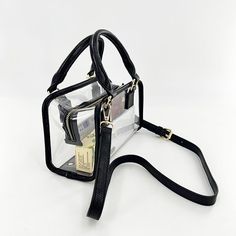 Free U.S. shipping. Style:  , color:Black, suite for season：Spring, Summer, Autumn ，Anniversary, Music Festival, Party, Material PVC, Black Clear Top Handle Crossbody Purse Transparent Jelly Bags Black Party Satchel With Zipper Closure, Black Satchel With Zipper Closure For Party, Black Summer Party Bag, Black Party Bag For Summer, Black Square Satchel For Party, Chic Black Shoulder Bag With Clear Strap, Black Rectangular Shoulder Bag With Clear Strap, Black Summer Satchel With Detachable Strap, Trendy Black Shoulder Bag With Clear Strap