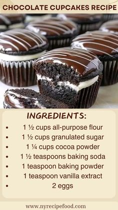 chocolate cupcakes recipe with instructions on how to make them