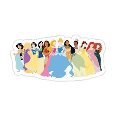 disney princesses sticker on a white background