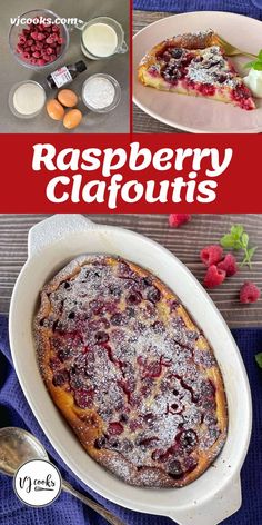 raspberry clafoutis in a casserole dish