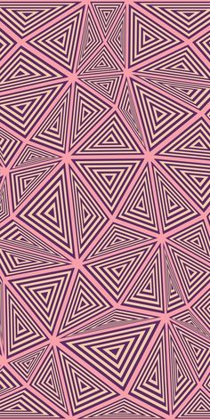 a pink and black geometric pattern with lines on it's surface, in the middle of