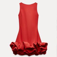 New With Tag Zara 2024 Collection Short Tank Dress With Round Neckline. Back Neckline Detail. Tonal Matching Satin Effect Voluminous Fabric At Hem. Inner Short-Style Lining. Back Hidden In-Seam Zip Closure. Red | 8453/777 Ballerina Dress, Zara Jumpsuit, Playsuit Dress, Designer Shorts, 2024 Collection, Zara Dresses, Tank Dress, Playsuit, Jumpsuit Dress