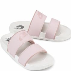 Nike White Slide Sandals, Nike Casual Open Toe Slides, Nike Summer Slides With Round Toe, Nike Casual Sandals For Summer, Nike Casual Summer Sandals, Nike Casual Summer Slides, Nike Summer Flat Slides, Nike White Sandals For Spring, Casual Synthetic Slides