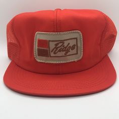 Ridge Snapback Trucker Hat Big Patch Orange Cap Made In USA. Foam lining has deteriorated and been removed. Please expect some foam just to remain. Orange hat with Ridge logo patch. Other than the deteriorated foam, this hat is in good shape! Hat is made by American Legend in the USA. Ships fast with first class. Retro Dad Hat With Flat Bill For Outdoor, Vintage Flat Brim Dad Hat For Outdoor, Retro Baseball Cap For Outdoor, Vintage Dad Hat For Outdoor, Vintage Adjustable Dad Hat For Outdoor, Retro Flat Brim Baseball Cap For Outdoor, Retro Dad Hat For Outdoor, Vintage Adjustable Trucker Hat With Flat Brim, Vintage Adjustable Baseball Cap For Outdoor