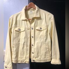 Yellow, Zara Girls Jacket New Without Tags, Size 11-12 Trendy Zara Cotton Outerwear, Zara Spring Cotton Outerwear, Zara Fitted Cotton Outerwear, Fitted Cotton Outerwear By Zara, Zara Casual Yellow Outerwear, Yellow Jean Jacket, Yellow Jeans, Zara Girl, Zara Jackets