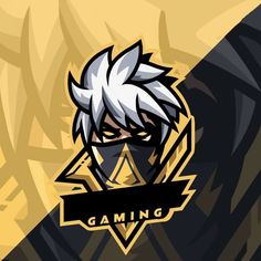 the logo for a gaming team with white hair and an evil look on his face