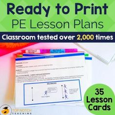 an image of a lesson on how to use the printable pe lesson plans for classroom tested over 2, 000 times