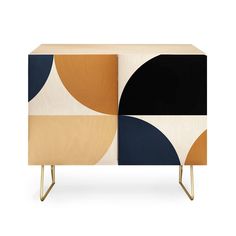 the sideboard is decorated with geometric shapes