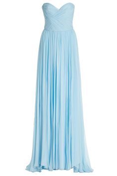 Strapless Gown With Draped Bodice Light Blue Gown, Feminine Dresses, Dreamy Gowns, Draped Bodice, Long Gown Dress, Designer Evening Dresses, School Dance, Prom Dress Inspiration, Blue Gown