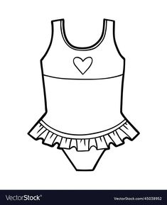 https://cdn.vectorstock.com/i/1000x1000/89/52/coloring-book-swimsuit-for-girls-vector-45038952.webp Kawaii Coloring Book, Teacher Board, Toddler Activity, Crafts For Toddlers, Preschool Learning Activities, Free Printable Coloring, Free Printable Coloring Pages, Preschool Learning, Toddler Crafts