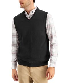 Stay sharp and stylish with the Club Room Men's Solid V-Neck Sweater Vest in deep black. This classic piece, exclusive to Macy's, is versatile and easy to layer over your favorite button-downs for a polished look. Made with a soft and comfortable fabric, this vest is perfect for both casual and dressier occasions. Powered by Frooition All Items See our eBay store for more great items > > Shop Categories ApparelBelt Apparelgloves Bag Blazer Coat Hat Jeans Necktie Pajamas Pants Robe Shirt Shorts Sleepwear Slippers Socks Suit Sweater Sweatshirt Swimwear Underwear Vest Wallet Club Room Mens V Neck Sweater Vest Black Small Item Description Check out our ebay store for weekly deals AND SAVE BIG! Shop our Store and Save Big the More You Buy SAVE 15% ON YOUR ENTIRE ORDER WHEN YOU BUY 3 OR MORE ITE Sweater Vest Mens, Club Room, Casual Vest, Mens Green, Outfits Men, Sleeveless Sweater, Mens Navy, Knit Vest, Sweater Fashion