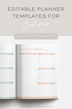 the ultimate editable planner template for canvass is open to reveal it's contents