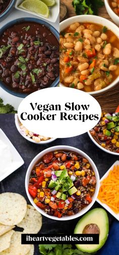 vegan slow cooker recipes with the title overlay