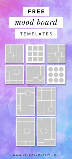 the free mood board templates for photoshopped with watercolor background and text