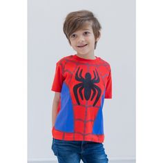 Come join Spidey and the Marvel Comics superheroes on their exciting adventures! Dressed in this Spiderman Short Sleeve Graphic T-Shirt your kid will team up with Peter Parker and his friends Miles Morales, Gwen Stacey aka Ghost-Spider, the Hulk, Ms. Marvel, and Black Panther to save the day. Your little hero will love to wear this short sleeve graphic tee shirt featuring their favorite animated characters from Spidey and his Amazing Friends. Blue Superhero T-shirt With Character Print, Red Character Print T-shirt For Playtime, Superhero Cartoon Print Crew Neck Top, Blue Superhero Short Sleeve Top, Blue Short Sleeve Superhero Tops, Themed Short Sleeve Tops For Playtime, Spidey And His Amazing Friends, Spider Man Miles, Spider Man Miles Morales