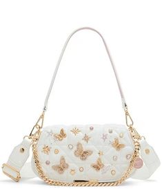 Wicked© X ALDO Goodnewsglinda Quilted Shoulder Crossbody Bag | Dillard's Crossbody Baguette Bag With Detachable Strap, Detachable Strap Crossbody Baguette Bag, Double Handle Shoulder Bag With Strap, White Party Bags With Gold-tone Hardware, Gold-tone Hardware Tote Shoulder Bag, Detachable Strap Tote Shoulder Bag As Fashion Accessory, Detachable Strap Tote Shoulder Bag, Detachable Strap Tote Bag, Party Crossbody Baguette Bag With Adjustable Strap