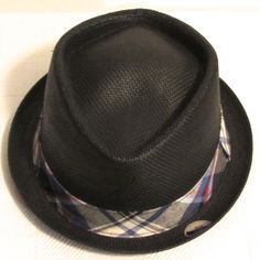 Granule Concept 1 Accessories Fashion Fedora Hat Black/Plaid Ribbon Design Feel Free To Enjoy The Outdoors In This Straw Fedora With Sweatband On The Inside This Summer Fedora Is Comfortable And Wearable With A Low Profile Crown That Goes Well With Any Look Tear Drop Crown Plaid Striped Ribbon Around Crown Made Of 100% Toyo Straw Paper 1 1/2 Inch Brim Turned Up In Back S/M Measurements: 6 3/4" Circumference L/Xl Measurements: 7 1/8 Circumference In Nwt Condition ** See Pictures For Additional It Black Casual Fedora For Summer, Casual Black Fedora For Summer, Casual Black Summer Fedora, Black Casual Fedora For Spring, Casual Black Fedora For Spring, Black Fitted Casual Hat, Adjustable Black Fedora For Spring, Casual Black Fedora With Flat Brim, Black Fitted Casual Fedora