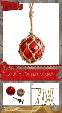 an ornament is hanging from a rope