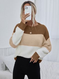 Colour Blocking, Cute Sweaters, Knitwear Women, Long Sweaters