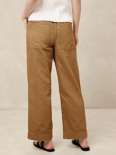 Twill Straight Pull-On Pant | Banana Republic Factory Utility Straight Leg Pull-on Pants, Relaxed Fit Utility Pants With Pull-on Style, Utility Style Workwear Bottoms With Elastic Waistband, Utility Style Bottoms With Elastic Waistband For Work, Relaxed Fit Utility Bottoms With Pull-on Style, Utility Style Stretch Bottoms For Work, Stretch Utility Bottoms For Workwear, Utility Trousers With Elastic Waistband, Utility Bottoms With Elastic Waistband