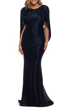 Evening Dress Collection, Cape Gown, Long Sleeve Gown, Evening Dresses Plus Size, Sophisticated Dress, Stunning Gowns, Gowns Online, Review Dresses, Groom Dress