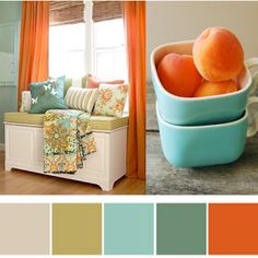 the color scheme is orange, teal, and blue with some peaches in it