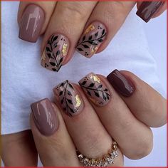 Brown Acrylic Nails, Valentine Nails, Cute Nails For Fall, Short Nails Art, Fake Nails With Glue, Thanksgiving Nails, Fall Nail Art, Short Nail Designs, Autumn Nails