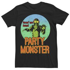 He'll love wearing this Men's Universal Monsters Creature From The Black Lagoon Party Graphic Tee. Crewneck Short sleevesFABRIC & CARE Cotton Machine wash Imported Gender: male. Age Group: adult. Fun Black T-shirt For Party, Black Fun T-shirt For Casual Party, Fun Black Party T-shirt, Fitted Graphic Print T-shirt For Costume Party, Funny Black Party Tops, Funny Crew Neck T-shirt For Party, Funny Party T-shirt With Crew Neck, Crew Neck Graphic Print T-shirt For Costume Party, Graphic Print Crew Neck T-shirt For Costume Party