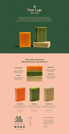 the website design for soap company