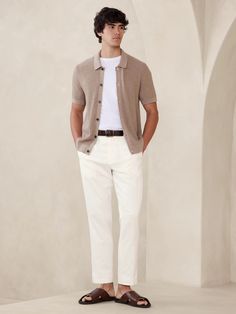 Tailored-Fit Linen-Blend Trouser | Banana Republic Factory Cotton Linen Trousers, Linen Fashion, Euro Summer, Banana Republic Factory, Linen Blend, Breathable Fabric, Casual Pants, Banana Republic, Suit Jacket