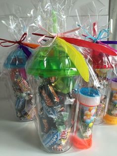 plastic bags filled with candy and candies