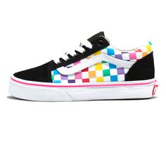 Brand New Just In Time For Summer Time Skateboarding Fun. The Old Skool Classic Multi Checkered With Iconic Stripe Skateboard Shoe. Casual Multicolor Sneakers For School, Multicolor Lace-up Sneakers For School, Multicolor School Sneakers With Rubber Sole, Trendy Multicolor Sneakers For Skateboarding, Multicolor Sneakers For School, Multicolor Round Toe Sneakers For School, Playful White Vans Sneakers, Multicolor Vans Skate Shoes With Round Toe, Vans Multicolor Round Toe Skate Shoes