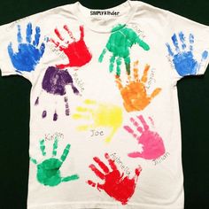 children's handprint t - shirt with different colors and sizes on the front