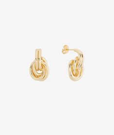 14ct Gold Plated Brass Measurement: 18mm/0.7in Hoco Jewelry, Gen Z Fashion, Luxury Earrings, Twist Knot, Classy Jewelry, Shoes Heels Wedges, Gen Z, Gold Earring, Jewelry Inspo