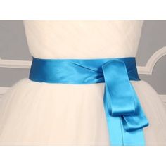 Marine Blue Double Faced Satin Ribbon Sash Size: 2" Width X 4 1/2 Yards Length This Brand New Double-Faced Satin Ribbon Sash Is Silky Soft And Is A Perfect Accessory For Your Wedding Gown, Bridesmaid Dresses, And Flower Girl Dresses. Our Sashes Also Look Gorgeous Wrapped Around Your Flower Bouquets! All Of Our Ribbon Sashes Are Made From The Finest Quality Double-Faced Satin Ribbon Imported From Switzerland. Our Sashes Are Extremely Popular And Very Similar To The Top Couture Designer Sashes Tha Blue Wedding Dress With Satin Bow, Elegant Blue Party Sashes, Elegant Blue Sashes For Wedding, Blue Wedding Dress With Sashes, Elegant Blue Bridal Belt For Wedding, Gown Bridesmaid Dresses, Top Couture, Gown Bridesmaid, Double Buckle Belt