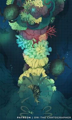 an image of the bottom half of a poster with plants and other things on it