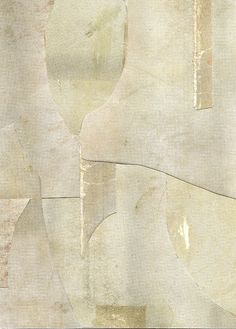 an abstract painting with white and brown colors