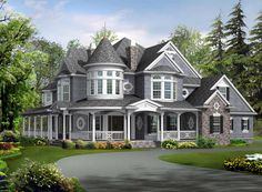 this is an artist's rendering of a victorian style house