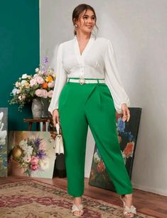 Summer Outfits Black, Outfits 2023, Outfits Men, Summer Outfits Men, Summer Outfits, Plus Size, Green, Pants, Black