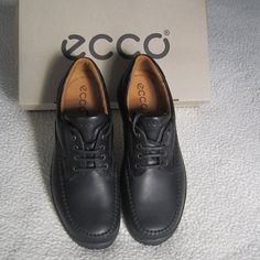 New Ecco "Seawalker" Black Oiled Leather Oxford Shoes Men's Us 10-10.5 (Euro 44) Conditions: New With Original Box Discontinued Model. Currently You Can Find Them Only At Amazon For $349 Black Leather Dress Shoes With Ortholite Insole, Black Leather Oxfords With Ortholite Insole, Business Walking Shoes With Rubber Sole, Formal Moc Toe Walking Shoes With Rubber Sole, Formal Round Toe Walking Shoes With Leather Sole, Formal Walking Shoes With Leather Sole And Round Toe, Black Leather Lace-up Moc Toe Shoes, Formal Leather Walking Shoes With Rubber Sole, Formal Leather Slip-on Walking Shoes