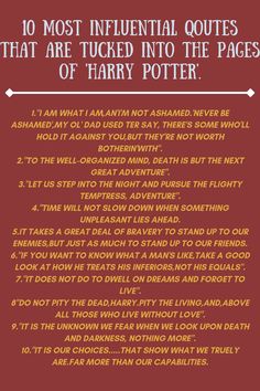 harry potter's poem with the words, 10 most infernal quotes that are tuxed into the pages of harry potter